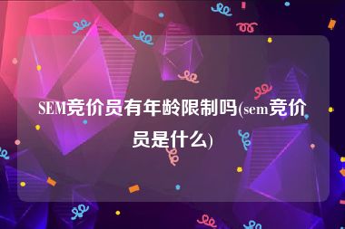 SEM竞价员有年龄限制吗(sem竞价员是什么)