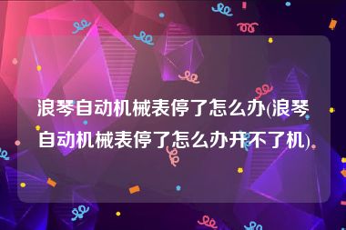 浪琴自动机械表停了怎么办(浪琴自动机械表停了怎么办开不了机)