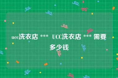 ucc洗衣店 ***  UCC洗衣店 *** 需要多少钱