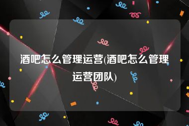 酒吧怎么管理运营(酒吧怎么管理运营团队)