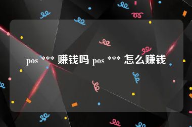 pos *** 赚钱吗 pos *** 怎么赚钱