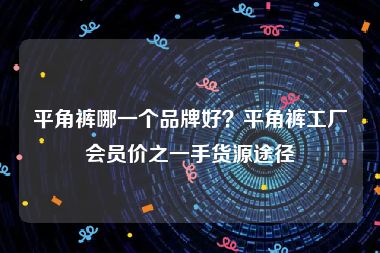 平角裤哪一个品牌好？平角裤工厂会员价之一手货源途径