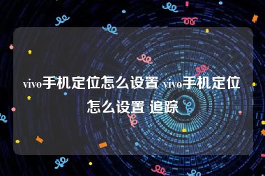 vivo手机定位怎么设置 vivo手机定位怎么设置 追踪