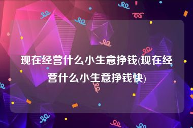 现在经营什么小生意挣钱(现在经营什么小生意挣钱快)