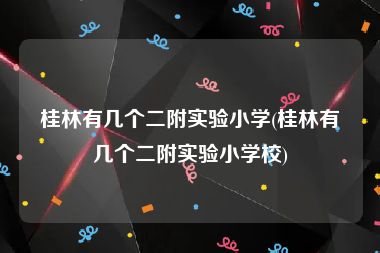 桂林有几个二附实验小学(桂林有几个二附实验小学校)