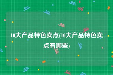 10大产品特色卖点(10大产品特色卖点有哪些)