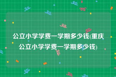 公立小学学费一学期多少钱(重庆公立小学学费一学期多少钱)