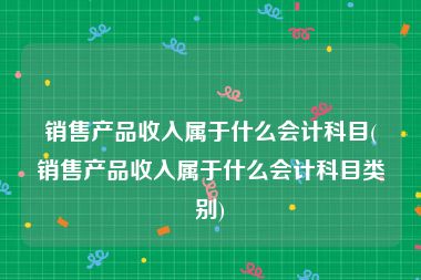 销售产品收入属于什么会计科目(销售产品收入属于什么会计科目类别)