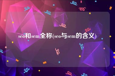 seo和sem全称(seo与sem的含义)