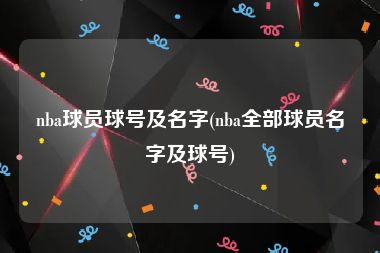 nba球员球号及名字(nba全部球员名字及球号)