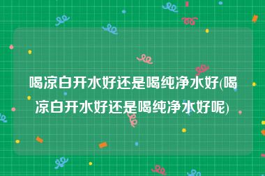 喝凉白开水好还是喝纯净水好(喝凉白开水好还是喝纯净水好呢)