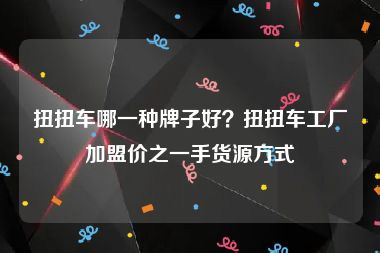 扭扭车哪一种牌子好？扭扭车工厂加盟价之一手货源方式