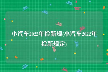 小汽车2022年检新规(小汽车2022年检新规定)