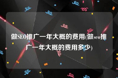 做SEO推广一年大概的费用(做seo推广一年大概的费用多少)