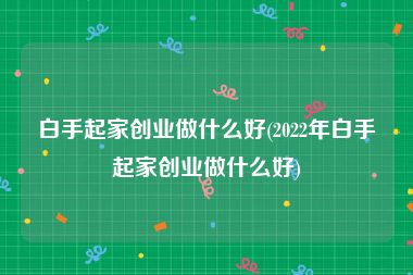 白手起家创业做什么好(2022年白手起家创业做什么好)