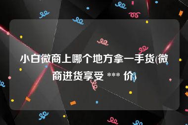 小白微商上哪个地方拿一手货(微商进货享受 *** 价)