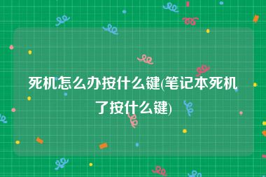 死机怎么办按什么键(笔记本死机了按什么键)