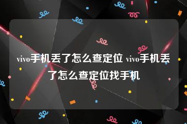 vivo手机丢了怎么查定位 vivo手机丢了怎么查定位找手机